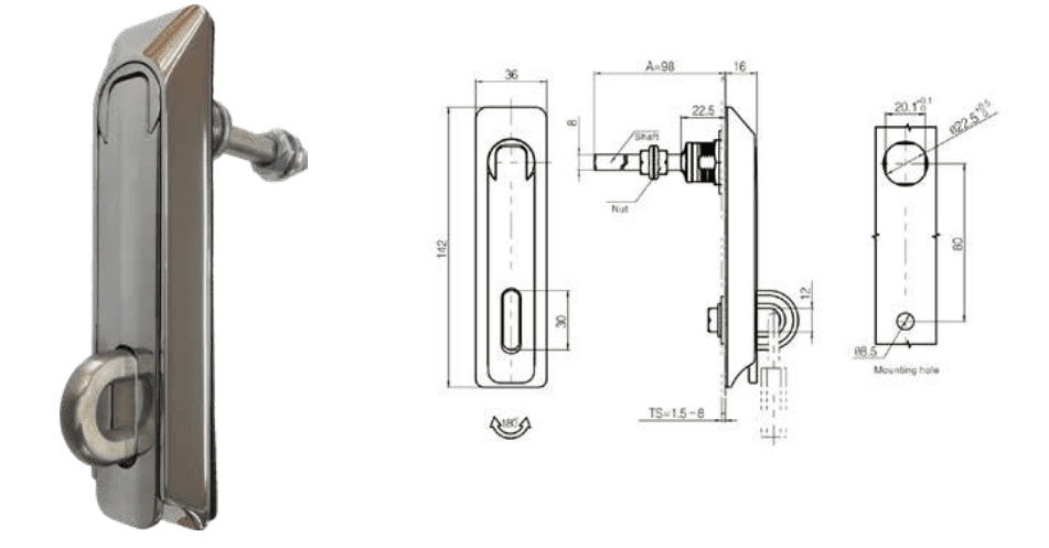 Padlockable Swing Handle